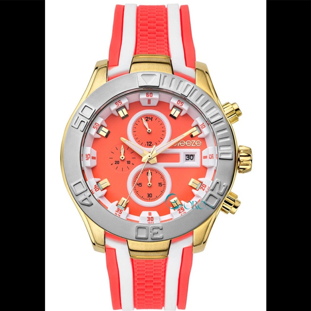 BREEZE Milkshake Stripes Orange Watch